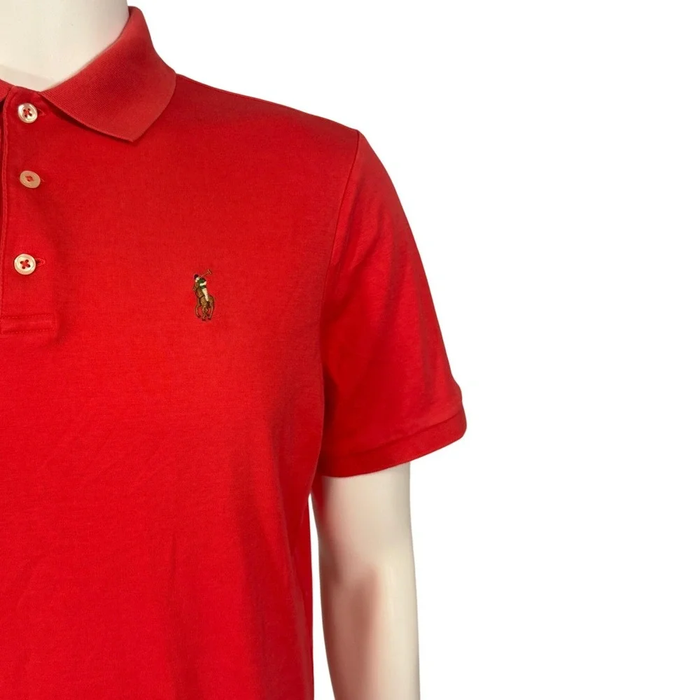 Polo Ralph Lauren Mens Classic Fit Red/Orange Short‎ Sleeve Polo Shirt Size M